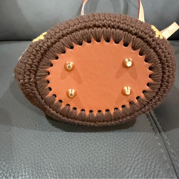 Handmade Brown and Tan Crochet Bucket Bag - Picture 3 of 4